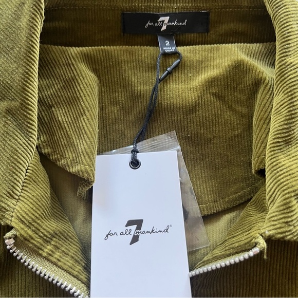 7 For All Mankind Olive Corduroy Long Sleeve Dress - Picture 5 of 6